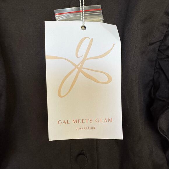 Gal Meets Glam Kierra Jumpsuit Black Size 2 NWT Ruffle Detail Belted One Piece - Picture 8 of 9